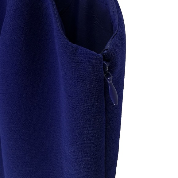 Tahari ASL Jackie O Sheath Dress Size 14 Blue 60's Classic Envelope Collar - Picture 5 of 16